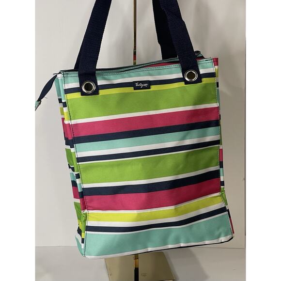 Thirty One~Tall Organizing Tote~Preppy Pop~New in Packaging |Multi Color Striped - Picture 1 of 8